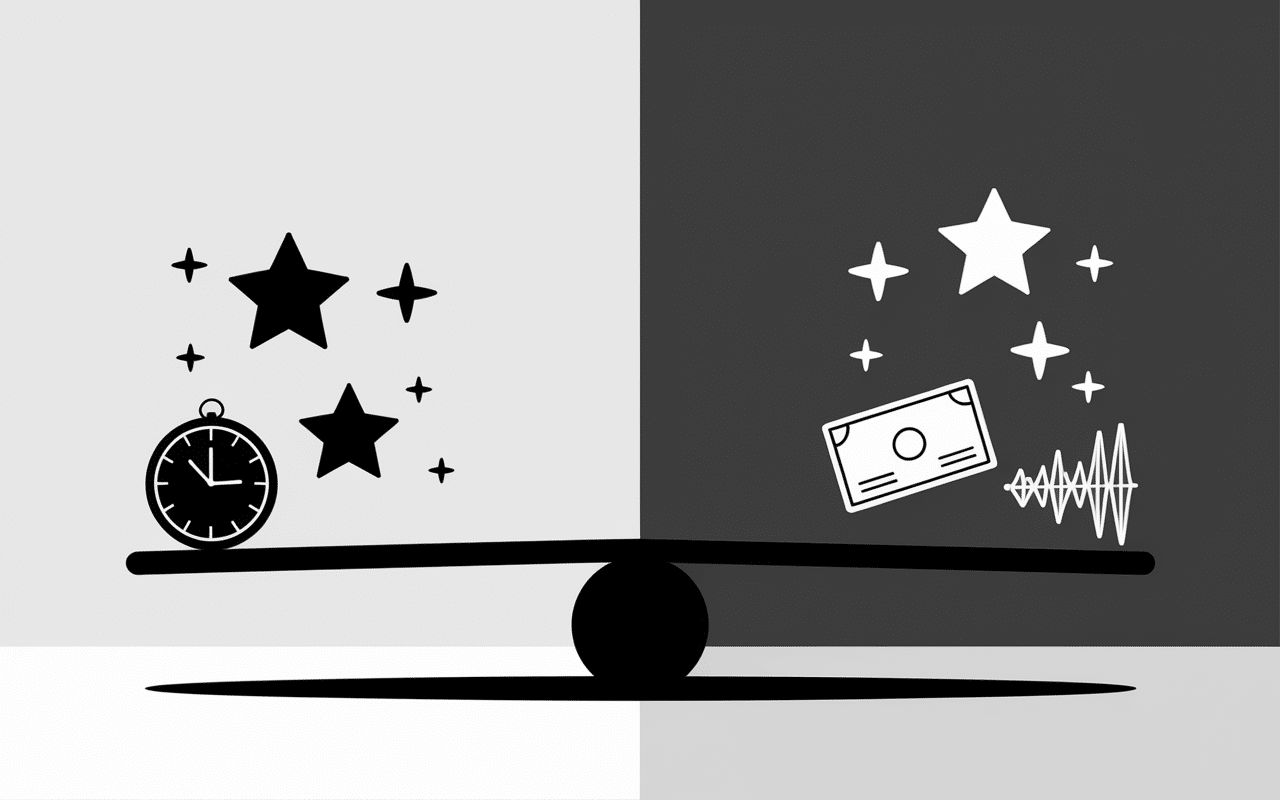 Balance illustrant les avantages et inconvénients des plateformes vibrantes