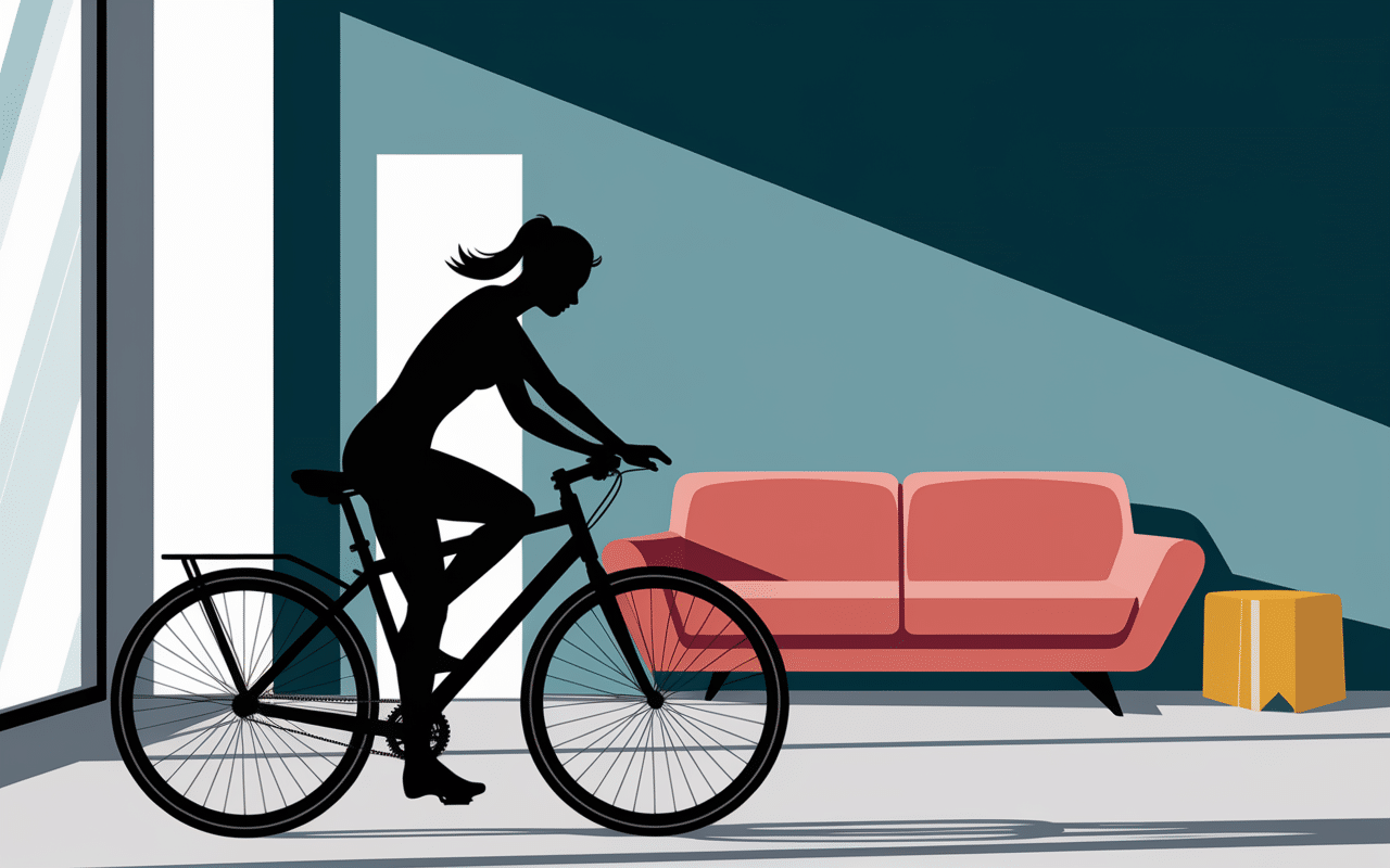 Vélo elliptique pliable silhouette stylisée