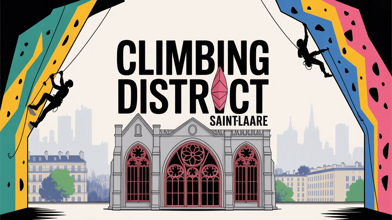 Climbing District Saint-Lazare, salle d'escalade moderne dans une chapelle
