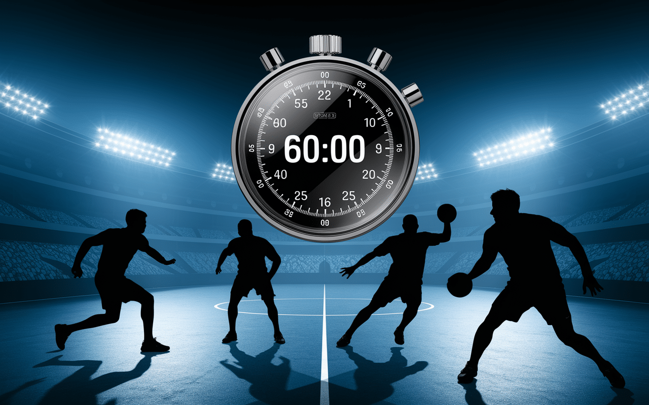 Chronométreur officiel et terrain de handball