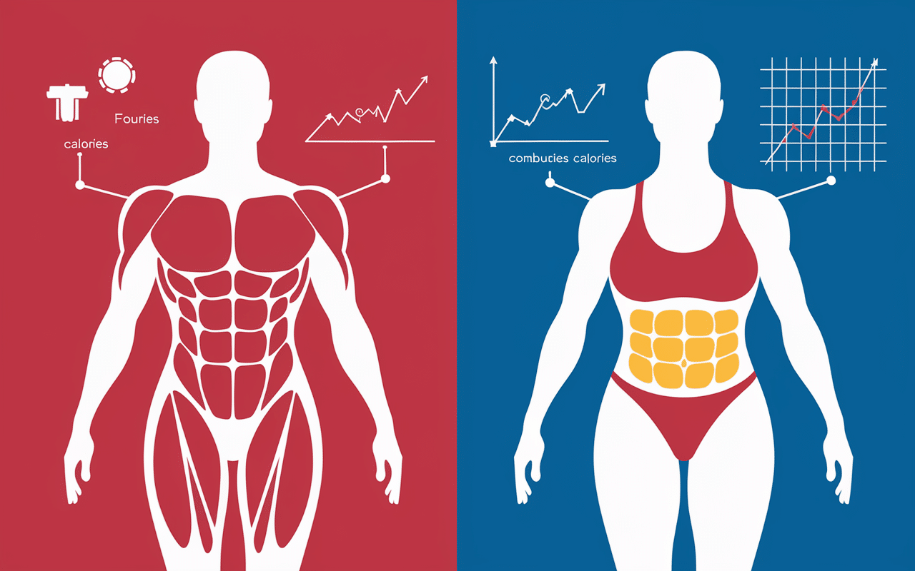 Illustration musculation et combustion de calories