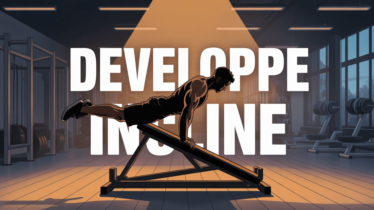 Athlète silhouette développé incliné banc incliné