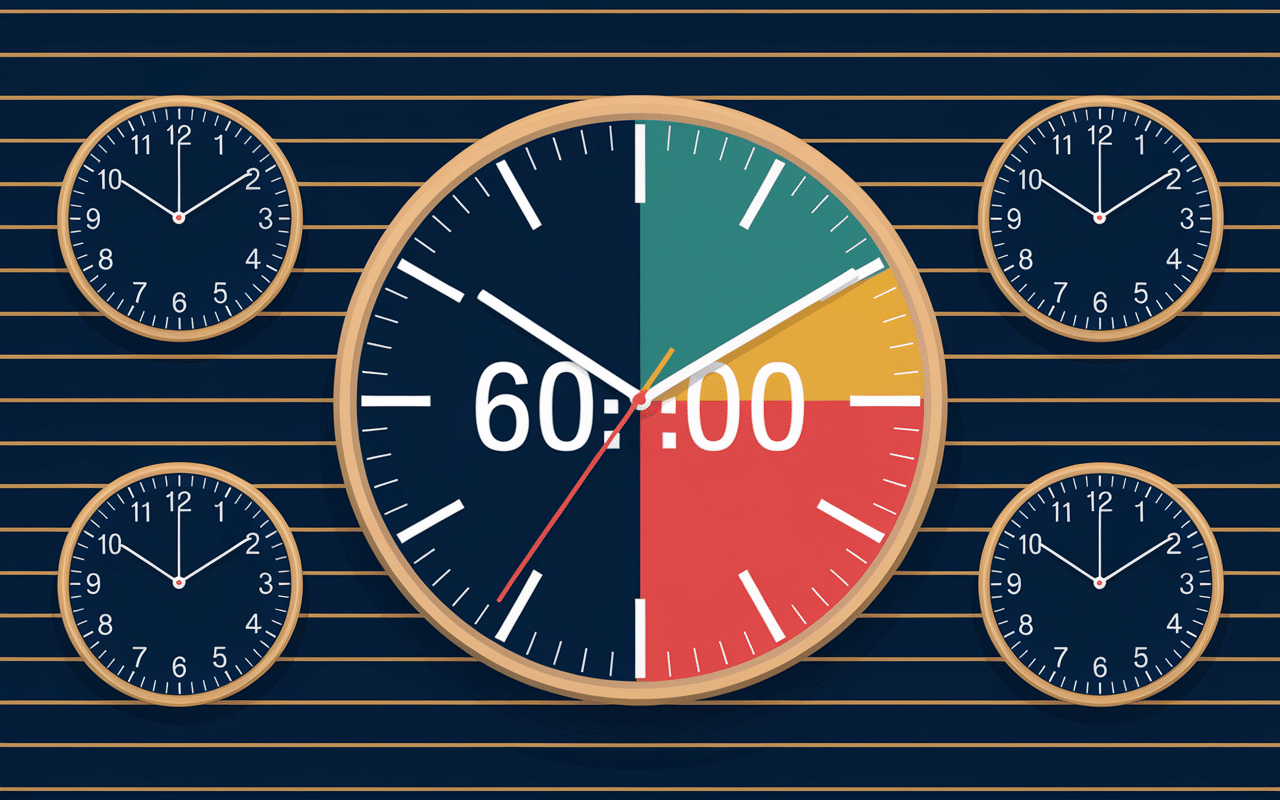 Chronomètre 60:00 et quarts-temps