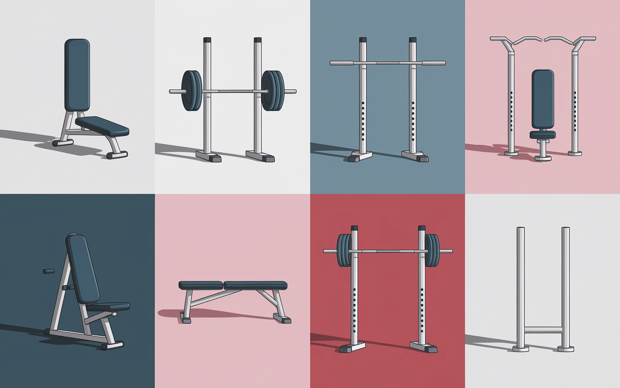 Collage équipements musculation essentiels