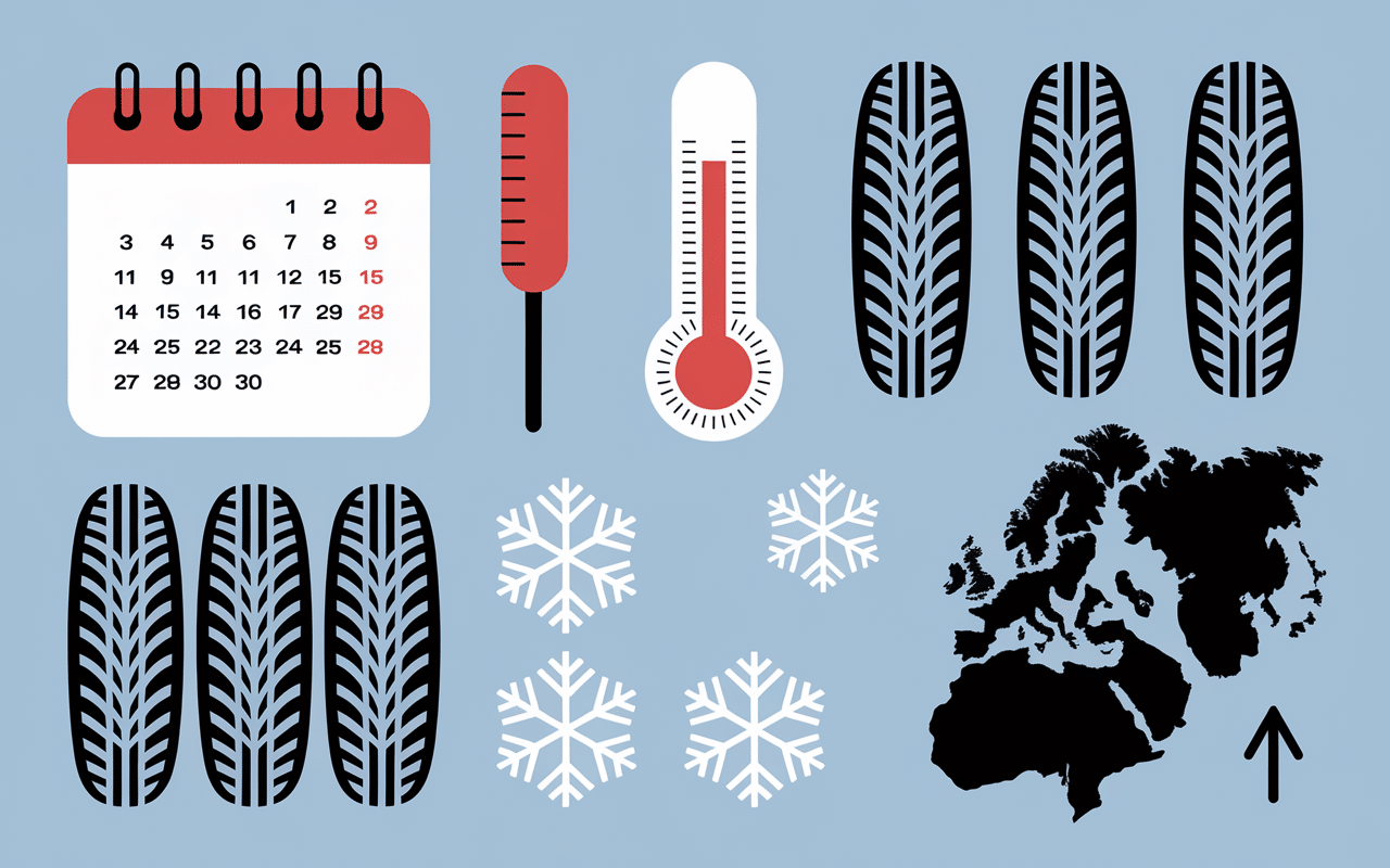 Calendrier et symboles hivernaux pour le rallye