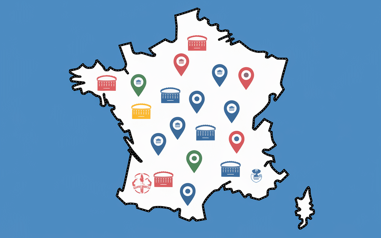 Carte des détections foot en France