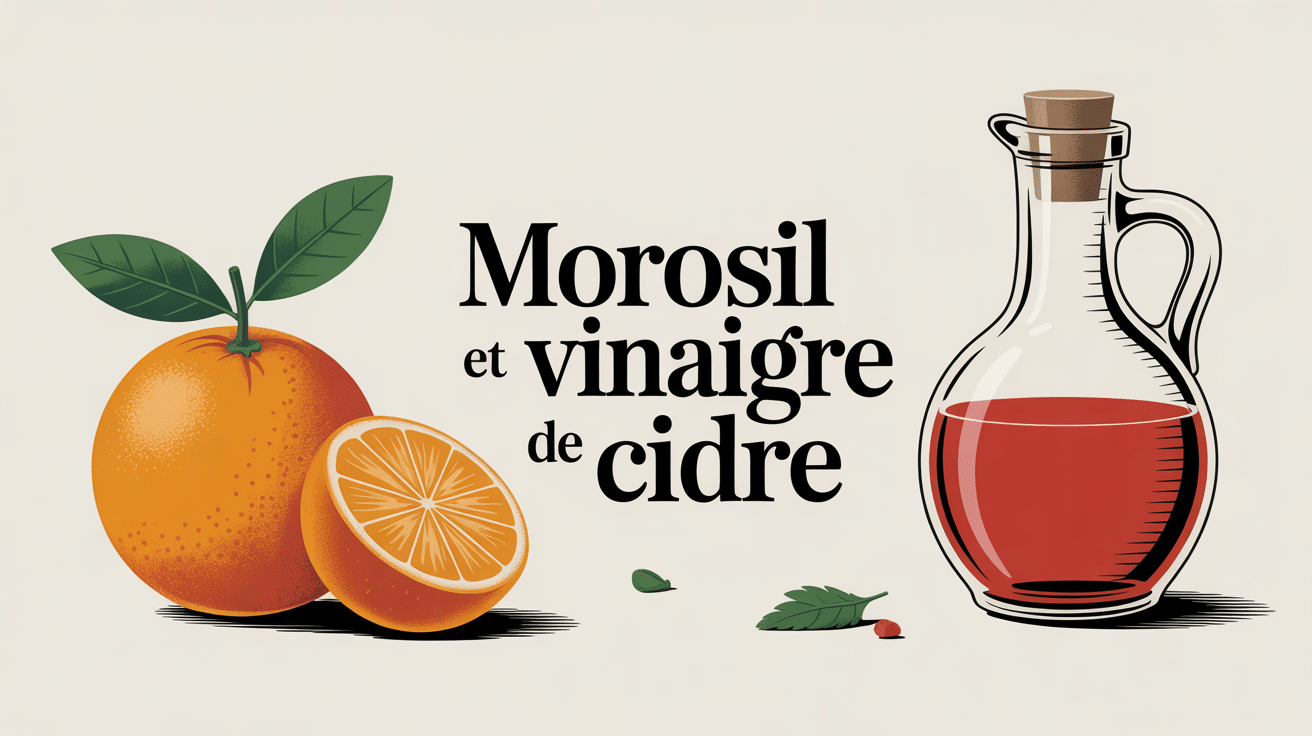 Illustration orange et vinaigre cidre