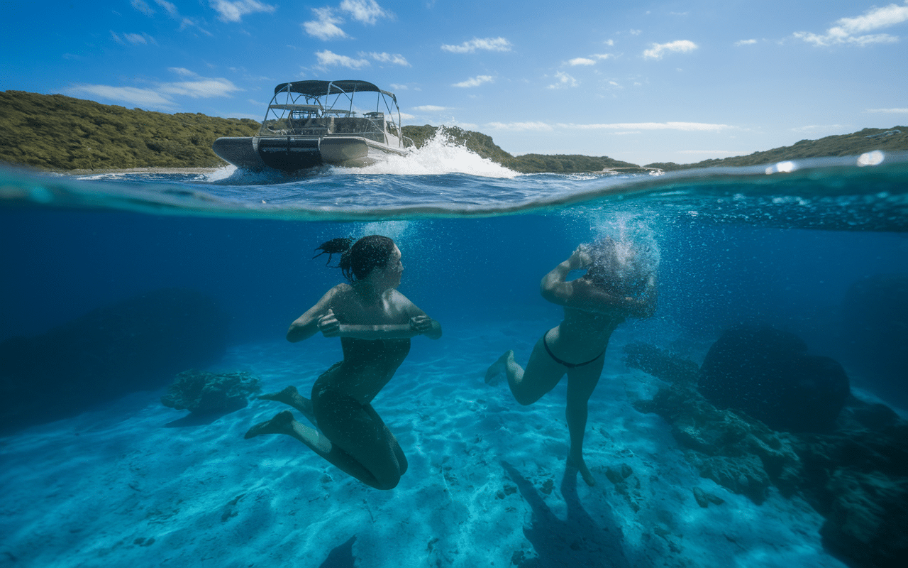 Scène aquatique et extrême en O