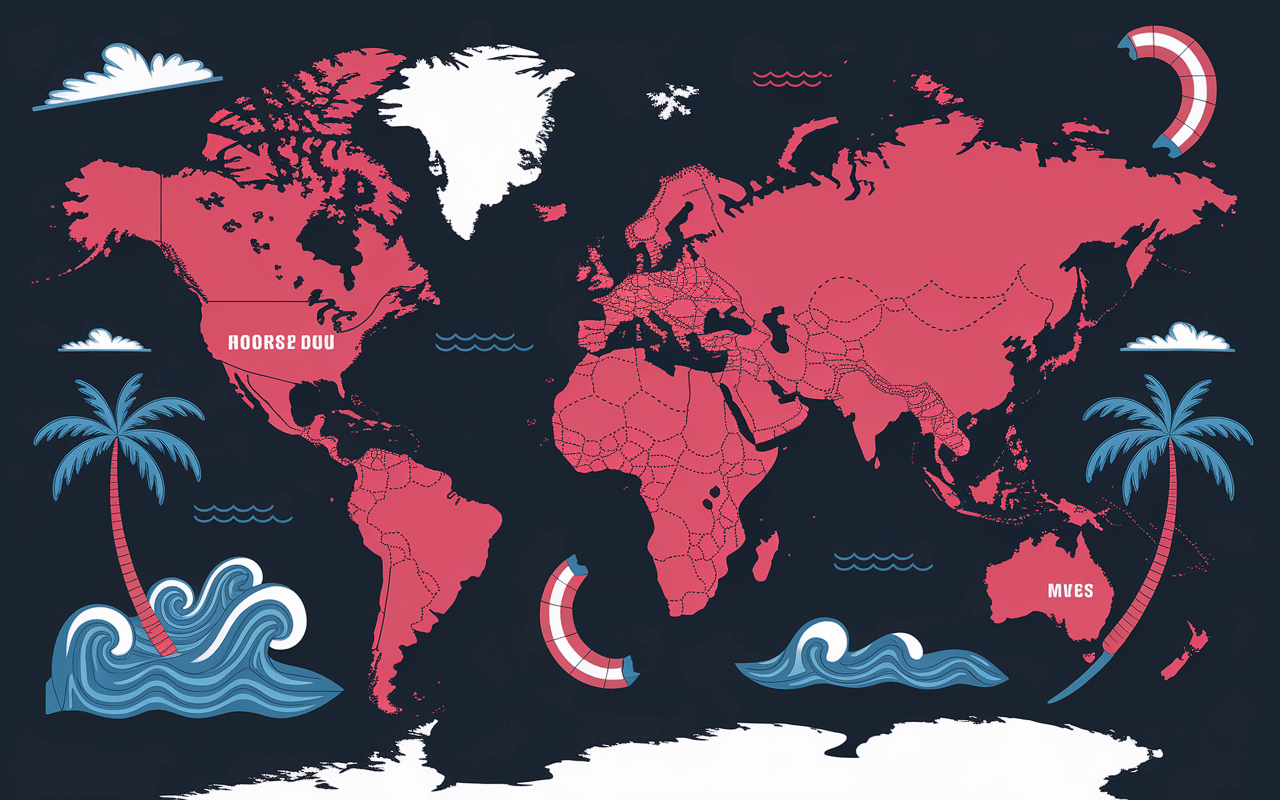 Carte spots kitesurf international