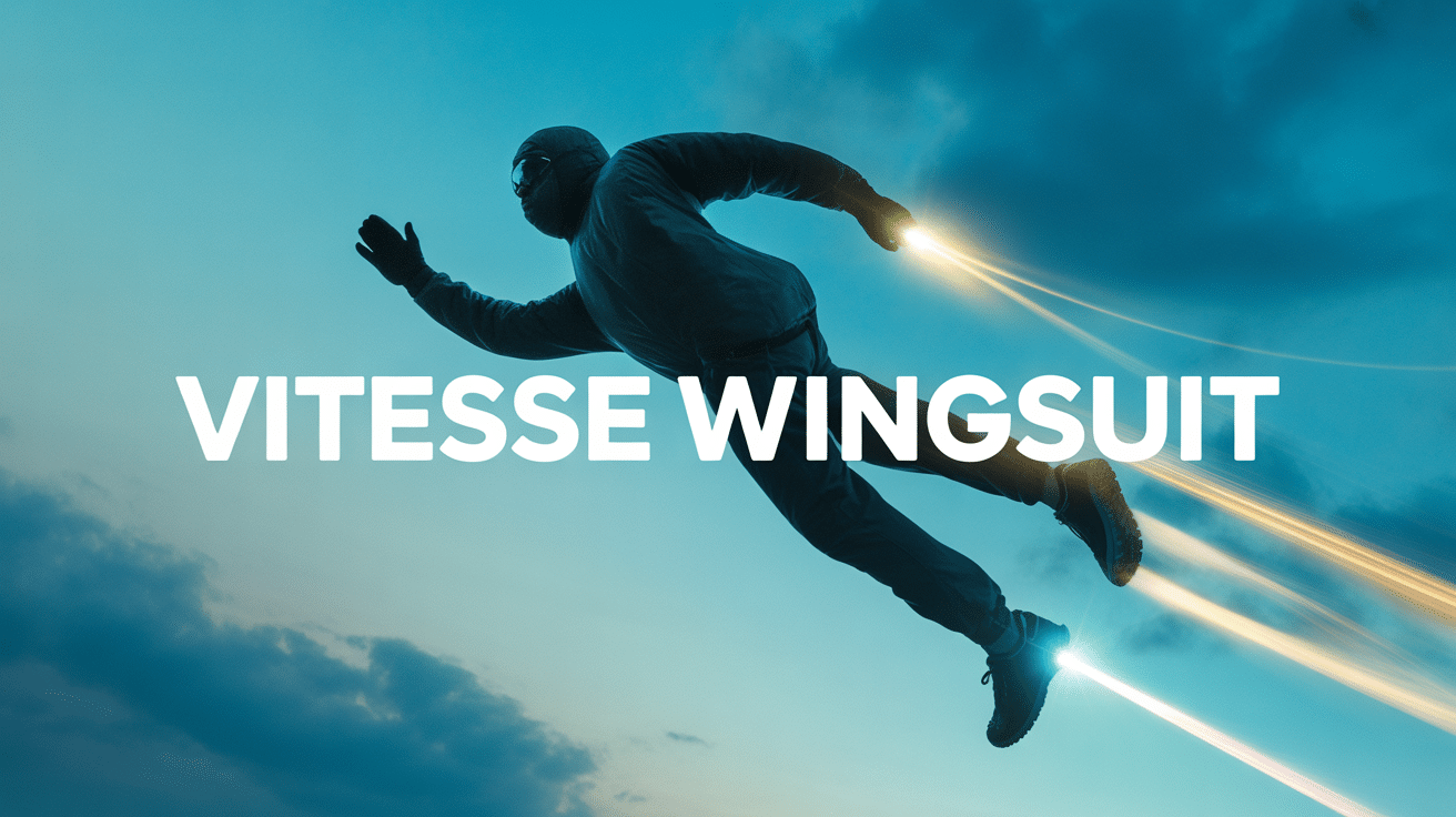 Silhouette pilote combinaison ailée vitesse