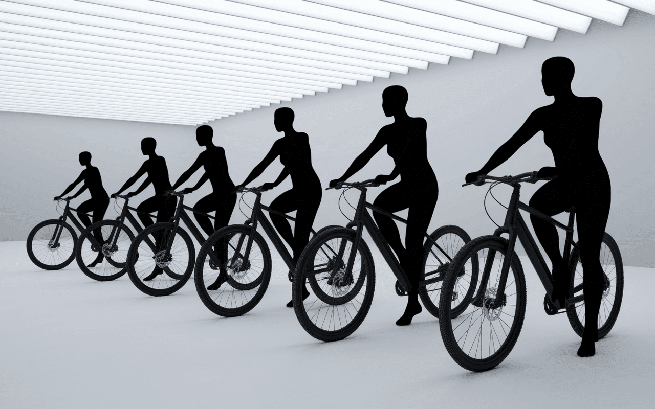 différents assault bicycle testés en showroom