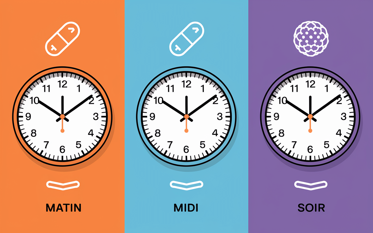 quand prendre des probiotiques matin midi soir infographie