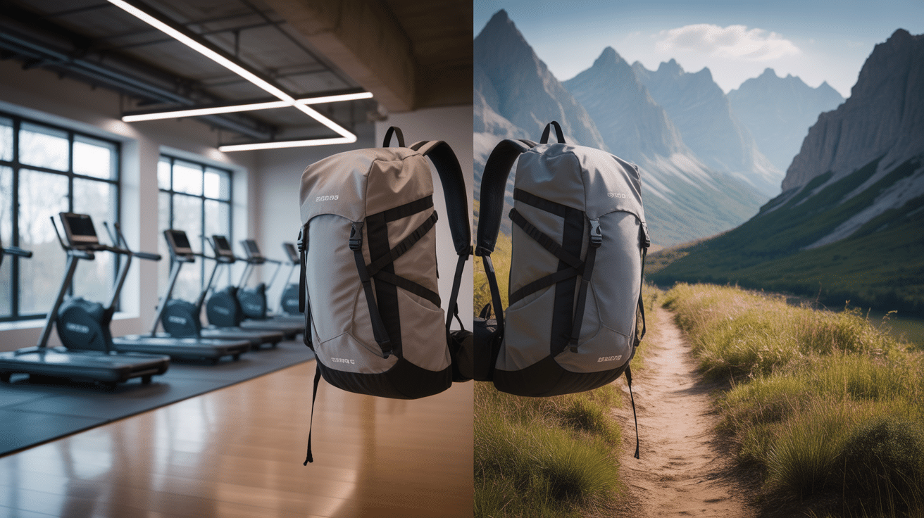 Sacs a dos pour le sport en salle et outdoor côte à côte