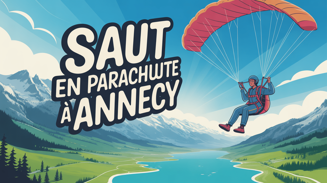 parachutiste au-dessus du lac annecy saut en parachute