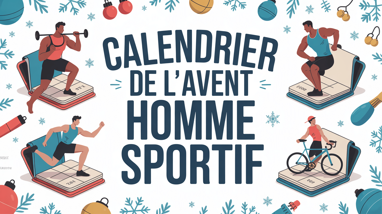 calendrier de l avent homme sportif illustration silhouettes en sport