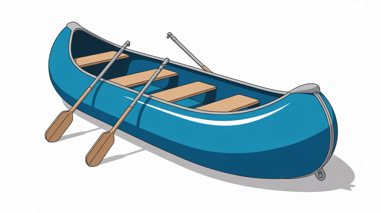illustration technique canoe gonflable bleu
