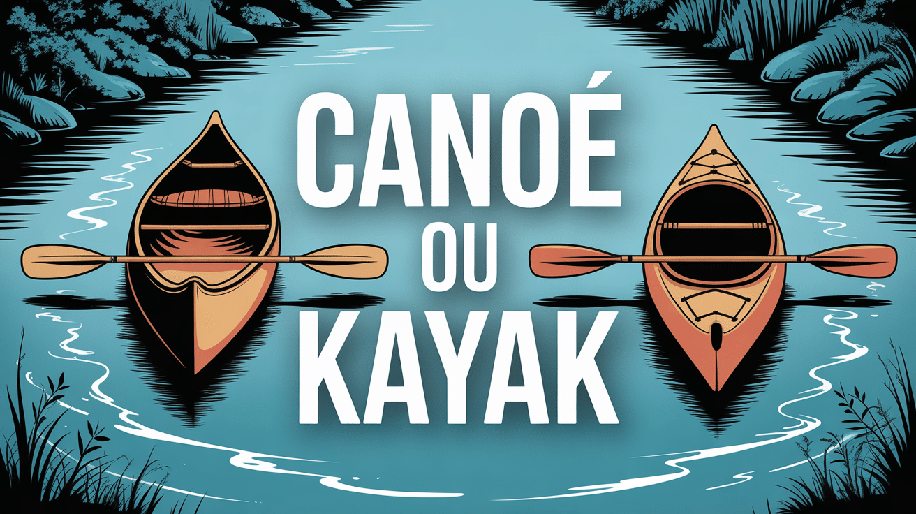 Illustration canoe ou kayak côte à côte rivière