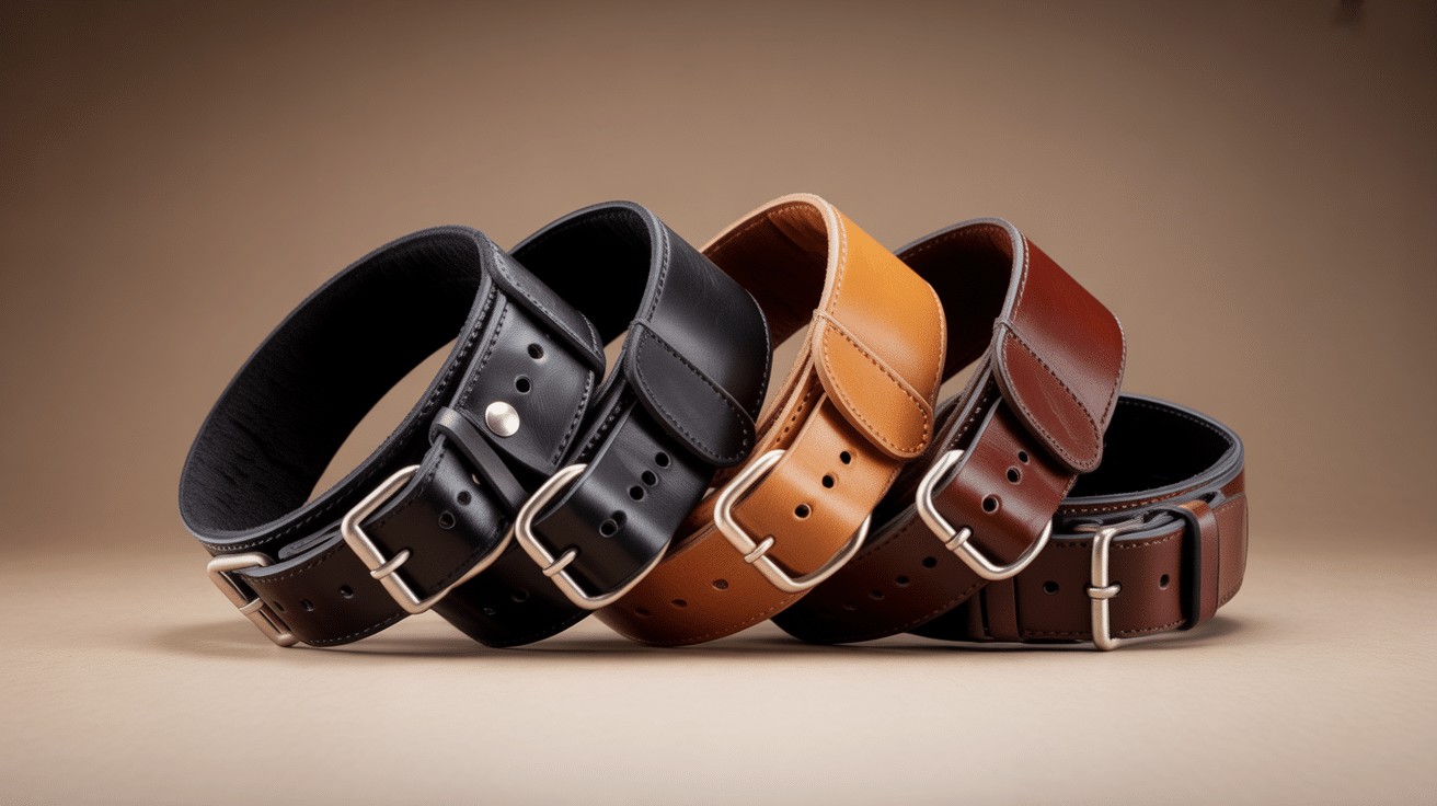 Différents types de ceinture de force alignés