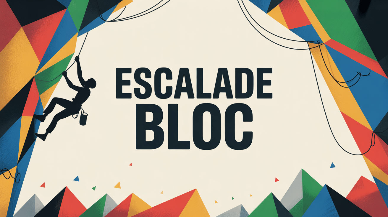 Grimpeur escalade bloc sur mur coloré