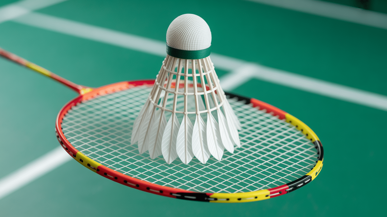 Gros plan hauteur filet badminton 1,55m et 1,524m