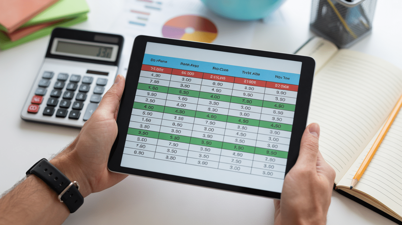 Lecture de tableau allure avec temps et vitesses