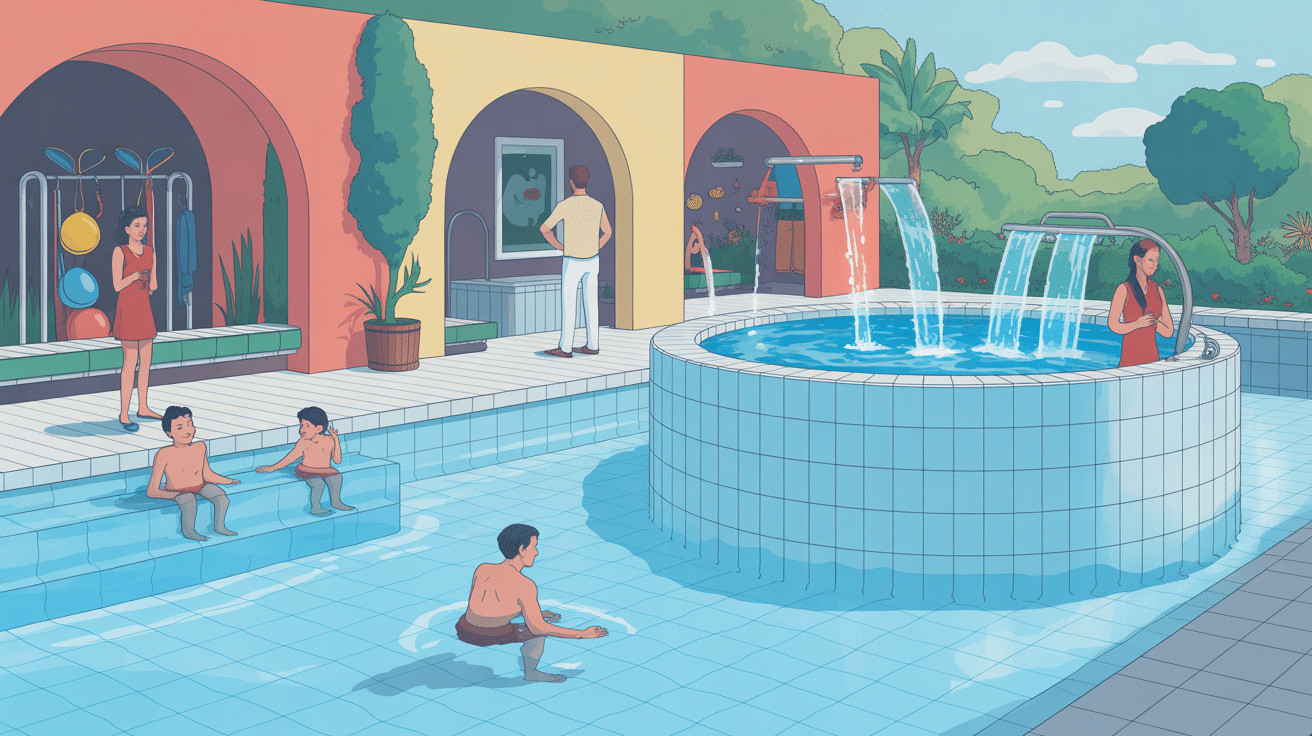 Equipements services piscine Chemin Vert ambiance