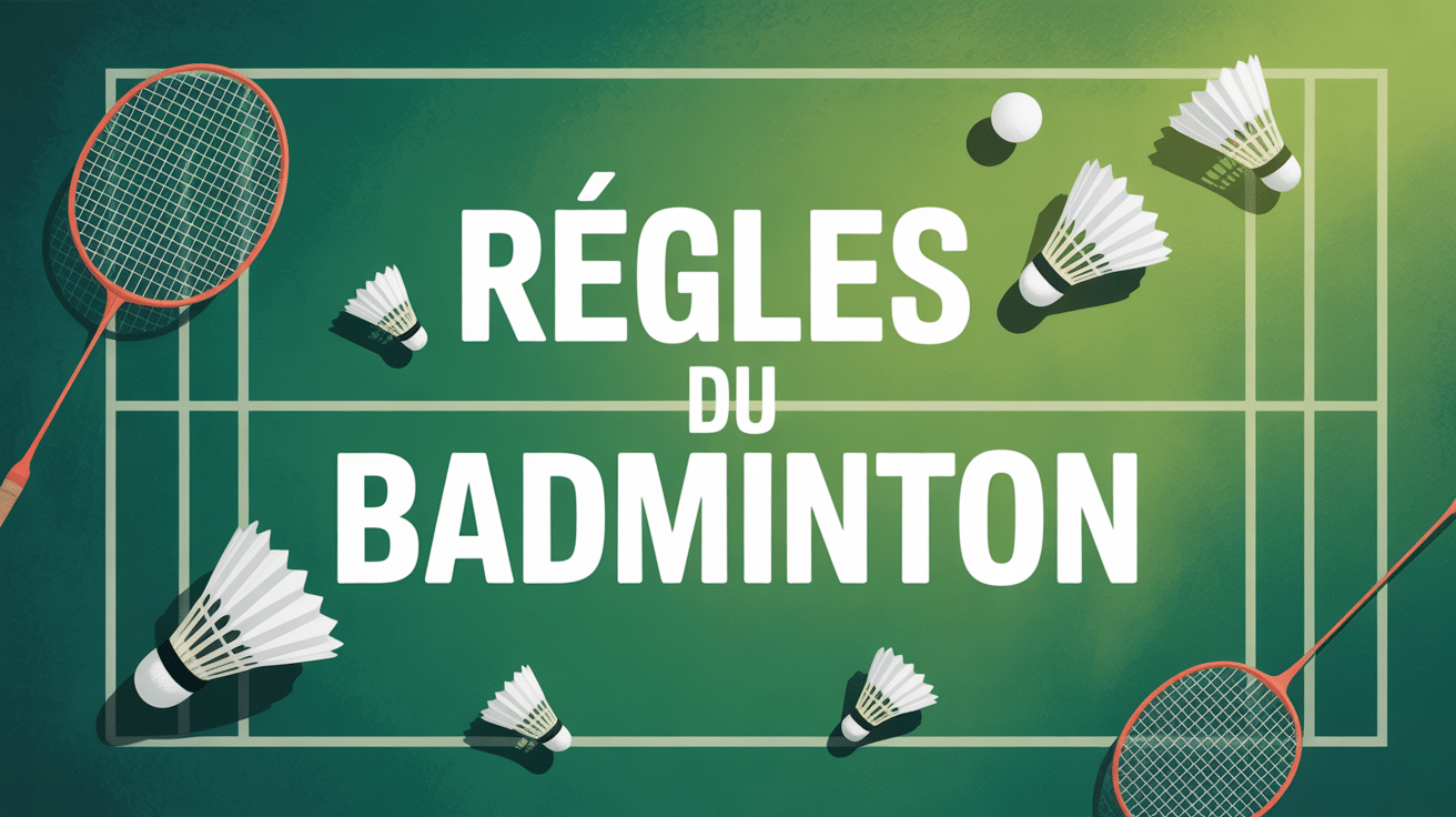 Règle du badminton vue aérienne terrain et équipement
