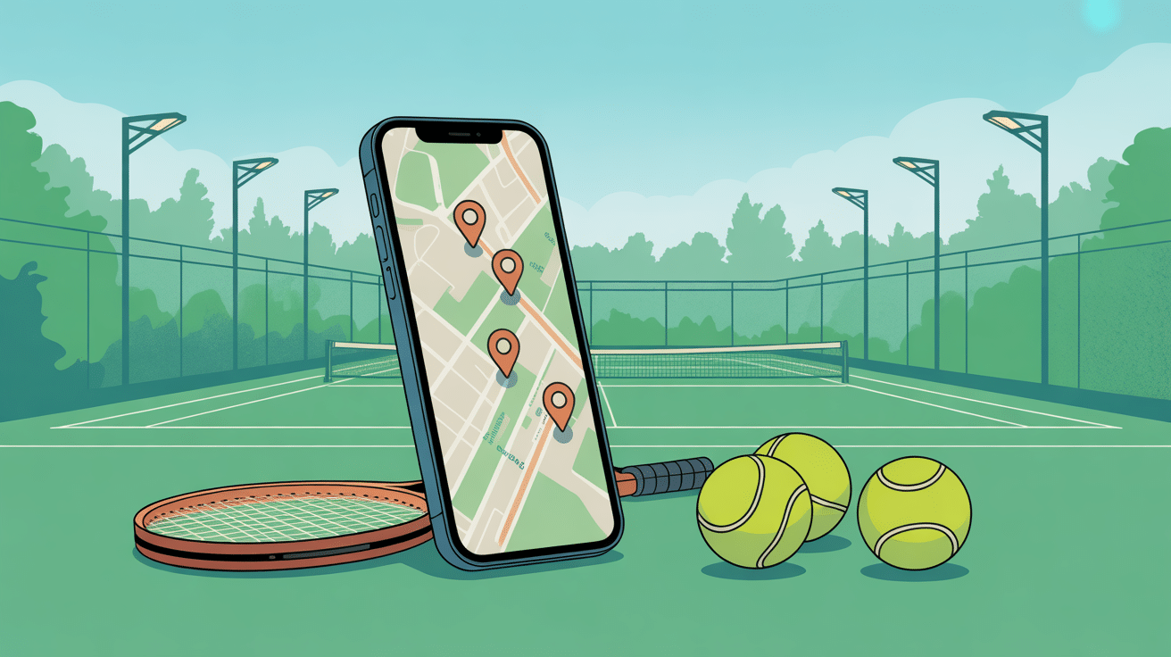 Carte smartphone terrain de tennis libre accès autour de moi