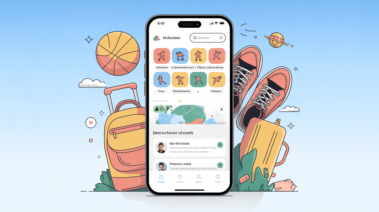 Interface sportrip application mobile sport