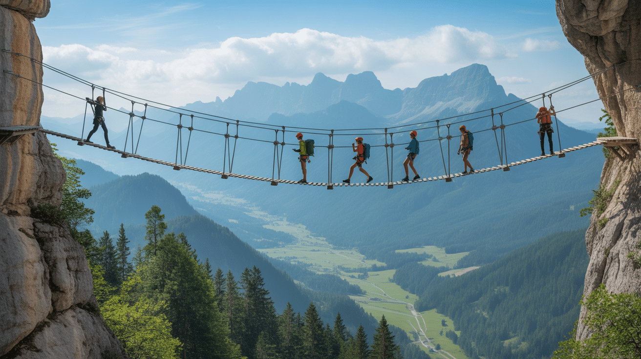 via ferrata lantosque parcours ponts passerelles panorama