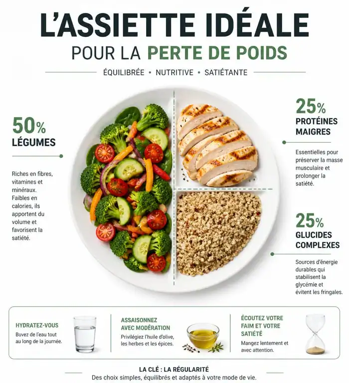 Composition assiette équilibrée pour maigrir vite et bien