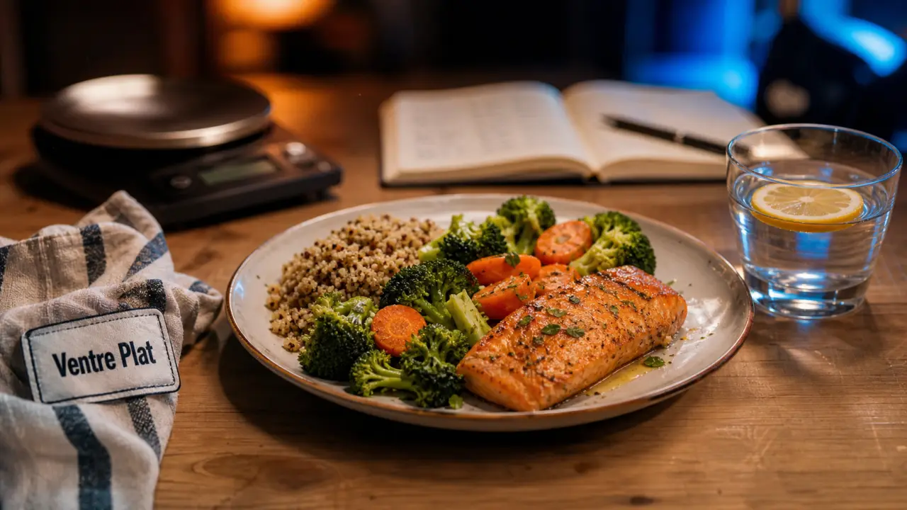 Maigrir du ventre alimentation : dîner léger, assiette équilibrée